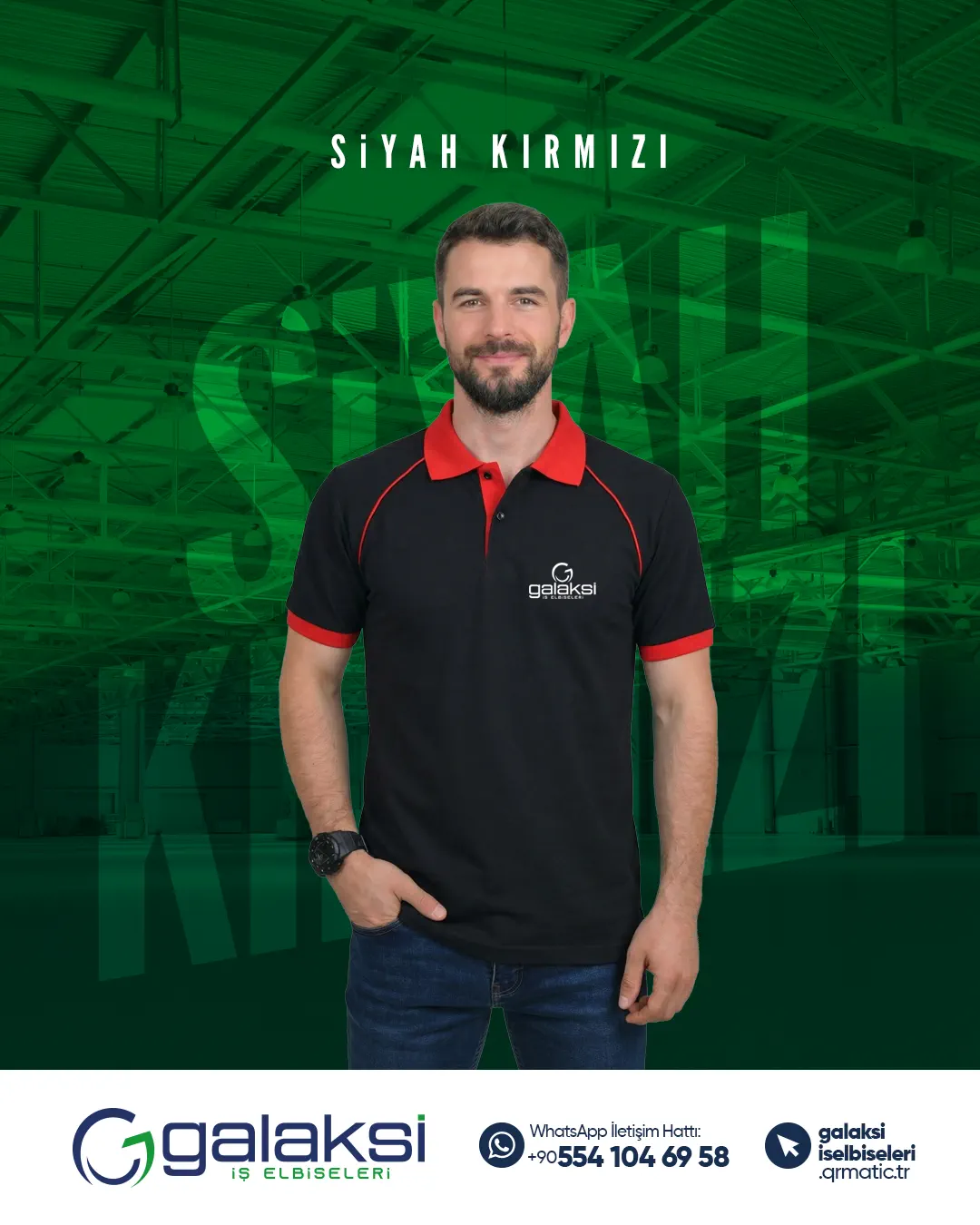 Lacos Tişört Siyah Kırmızı (10 Adet)