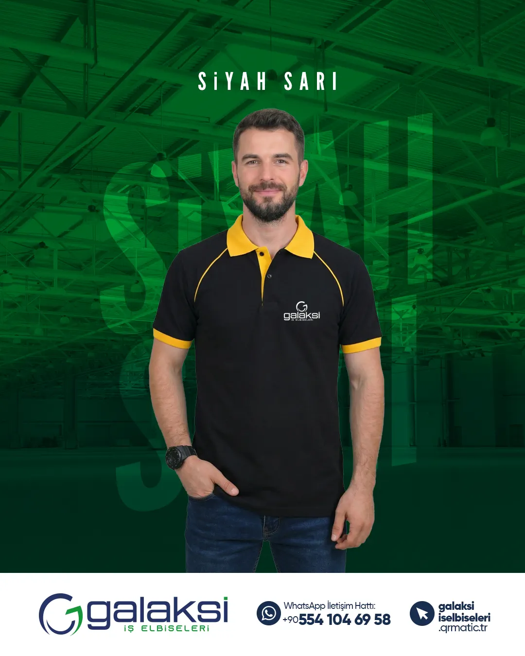 Lacos Tişört Siyah Sarı (10 Adet)
