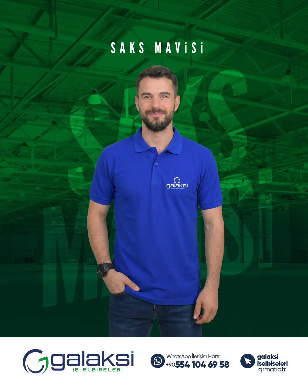 Lacos Tişört Saks Mavisi (10 Adet)
