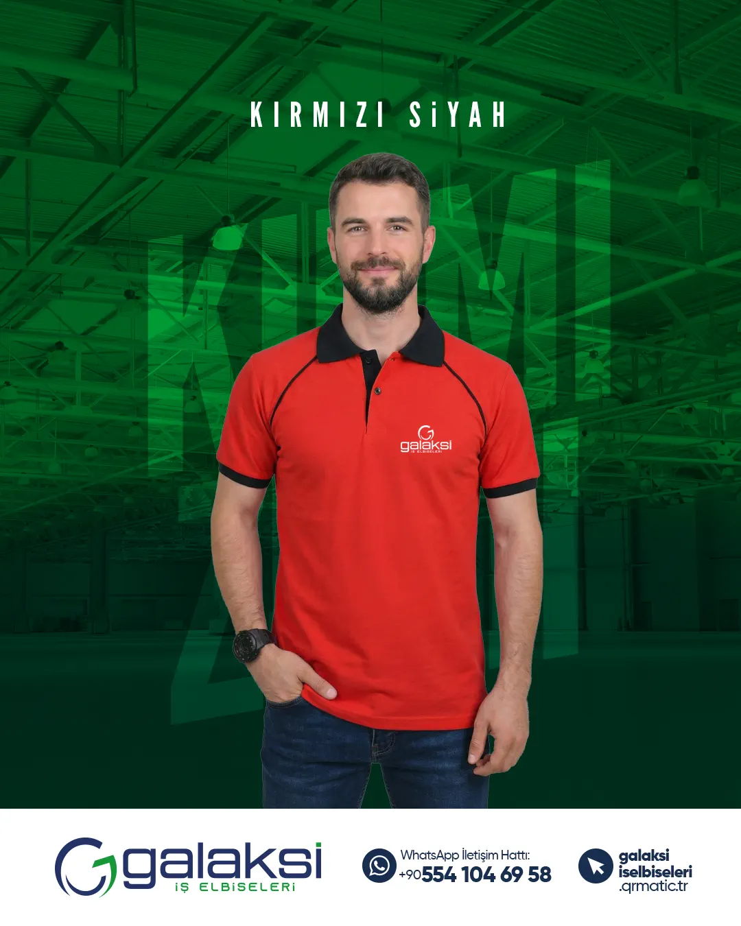 Lacos Tişört Kırmızı Siyah (10 Adet)