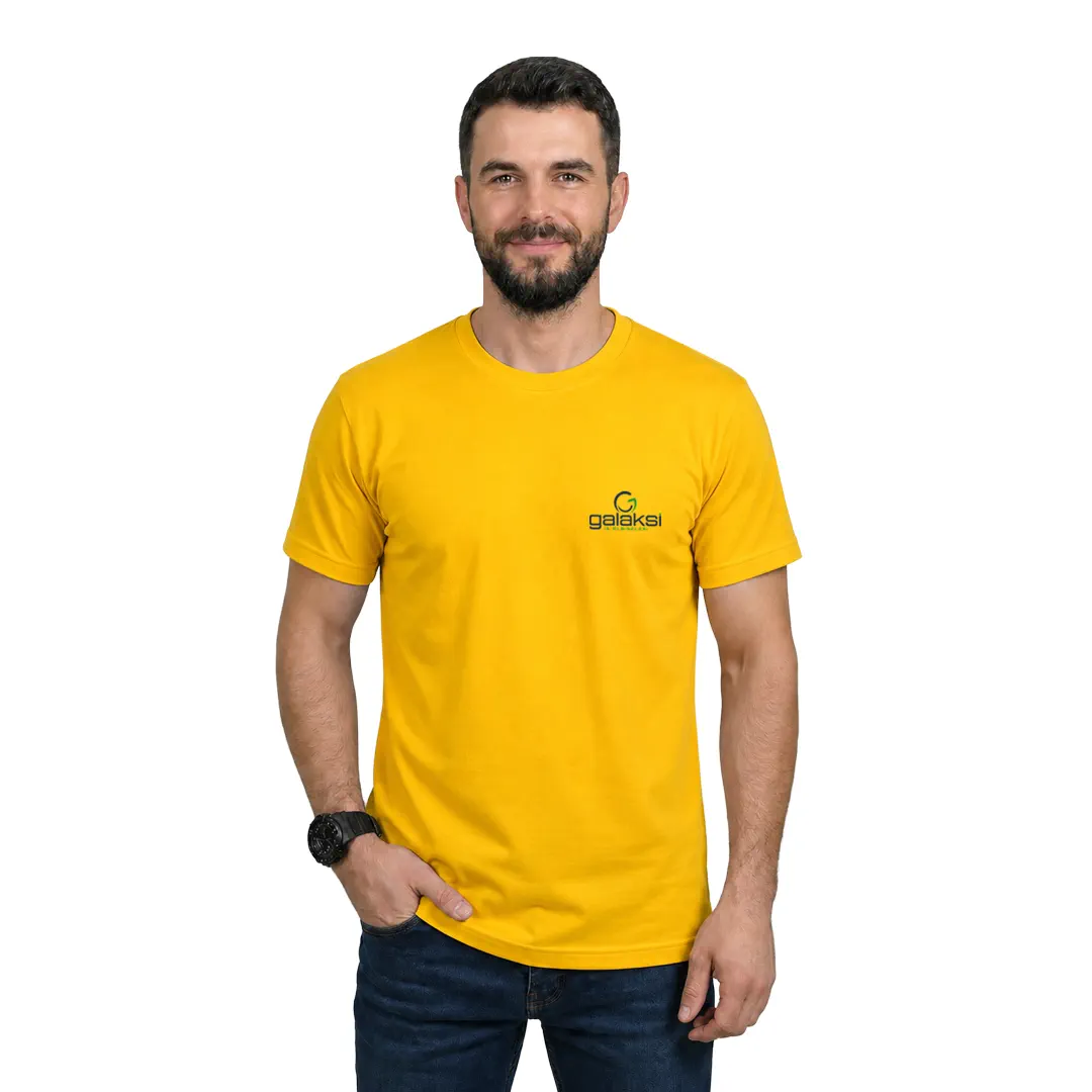 Sıfır Yaka Tişört Sarı (10 Adet)