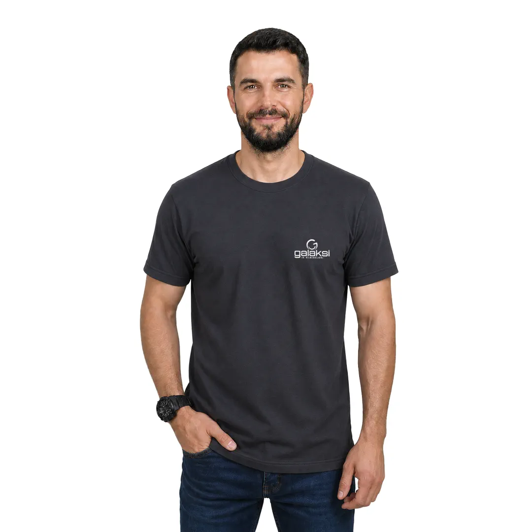 Sıfır Yaka Tişört Füme (10 Adet)